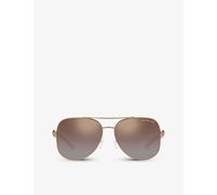 Michael Kors Womens Gold Mk1121 Chianti Aviator-frame Metal Sunglasses 53mm