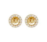Michael Kors Women's Premium Kors MK Gold-Tone Sterling Silver Logo Stud Earrings, MKC1727CZ710