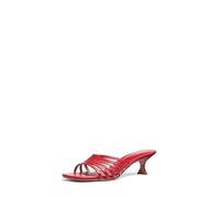 Michael Kors Women's Haisley Kitten Heel Sandal, Crimson, 5.5 UK