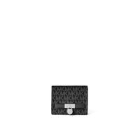 Michael Kors Women's Hamilton Small Compact Wallet, Silver-Tone Hardware/Tonal Mk Signature Coated Twill/Black, One Size, Hamilton Small Compact Wallet