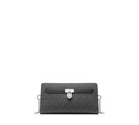 Michael Kors Women's Hamiton Extra Small Convertible Crossbody Bag, Silver-tone Hardware/Tonal Mk Signature Coated Twill/Black, One Size