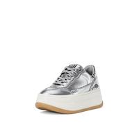 Michael Kors Women's Hayes Lace Up Sneaker, Silver/Metallic Leather w/Hot Fix, 9.5