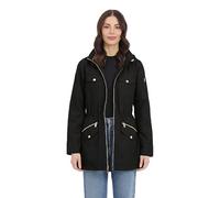 Michael Kors Women's Hooded Anorak Rain Coat And Windbreaker Anorak, black, L