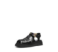 Michael Kors Women's Indy Fisherman Sandal, Black, 4 UK