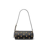Michael Kors Women's Izzy Small Barrel Pouchette, Gold-tone Hardware/Leather/Black, One Size