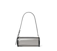 Michael Kors Women's Izzy Small Barrel Pouchette, Silver-tone Hardware/Clear Plastic/Black, One Size