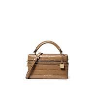 Michael Kors womens Jana Extra Small Top Handle Crossbody Bag, Gold-tone Hardware/Crocodile Embossed Leather/Husk, One Size