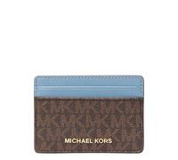 Michael Kors Women's Jet Set Card Holder, Gold-Tone Hardware/MK Signature/Chambray, One Size, Michael Kors Women's Jet Set Card Holder