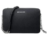 Michael Kors Women's Jet Set Item Crossbody Bag in Black with Silver hardware, Signature Black, (49S2CRHS1B)