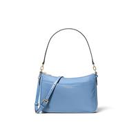 Michael Kors Women's Jet Set Medium Top Zip Pochette Crossbody Bag, Gold-tone Hardware/Milano Nylon/French Blue, One Size