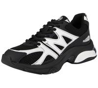 Michael Kors Women's KIT Trainer Extreme Sneaker, Black/Silver, 7 UK