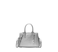 Michael Kors Women's Laila Extra Small Crossbody Bag, Silver-tone Hardware/Metallic Embossed Goal Leather/Silver, One Size