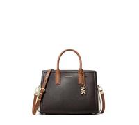 Michael Kors Women's Laila Medium Satchel, Gold-tone Hardware/Embossed Leather/Chocolate Multi, One Size
