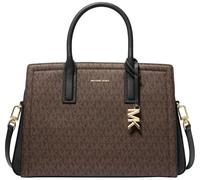 Michael Kors Women's Laila Medium Satchel Handbag, Gold-Tone Hardware/Brown/Black, One Size