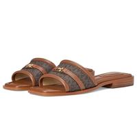 Michael Kors Women's Mandy Slide Sandal Flat, Brown/Luggage, 3 UK
