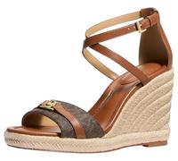 Michael Kors Women's Mandy Wedge Sandals, Brown/Luggage, 11