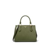 Michael Kors Women's Marilyn Medium Satchel, Gold-tone Hardware/Woven/Olive, One Size