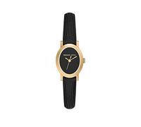 Michael Kors Women'S Maude Three-Hand Black Leather Watch, Mk7585 Print