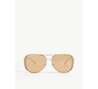 Michael Kors Womens Michael Kors Mk1082 Aviator-Frame Sunglasses Gold