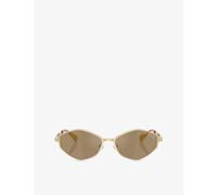 Michael Kors Womens Michael Kors Mk1181 Gold Coast Irregular-Frame Metal Sunglasses Gold
