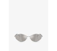 Michael Kors Womens Michael Kors Mk1181 Gold Coast Irregular-Frame Metal Sunglasses Silver