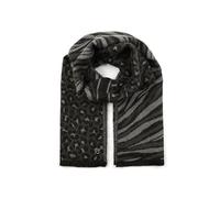 Michael Kors Women's Mixed Animal Wrap, Stylish Fashion Accessory Scarf, Cold Weather, Black Multi, One Size