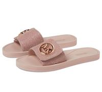 Michael Kors Women's MK Charm Slide, Glitter/Rose Gold, 10