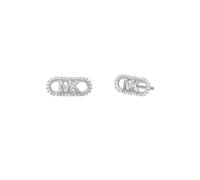 Michael Kors Statement Link MK Sterling Silver Cubic Zirconia Pendant Necklace