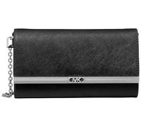 Michael Kors Women's Mona Large East West Clutch, Silver-Tone Hardware/Black, One Size