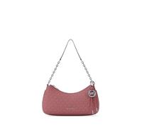 Michael Kors Women's Nolita Medium Chain Pouchette Bag, Silver-tone Hardware/Signature Coated Twill/Rosewood, One Size