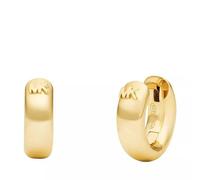 Michael Kors Gold Plated Silver MK Huggie Hoop Earrings
