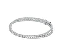Michael Kors Women's Premium Kors Brilliance Silver-Tone Brass Double Bracelet, MKJ8359CZ040