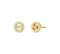 Michael Kors Women's Premium Kors MK Gold-Tone Sterling Silver Logo Stud Earrings, MKC1727CZ710
