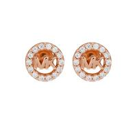 Michael Kors Women's Premium Kors MK Rose Gold-Tone Sterling Silver Logo Stud Earrings, MKC1727CZ791