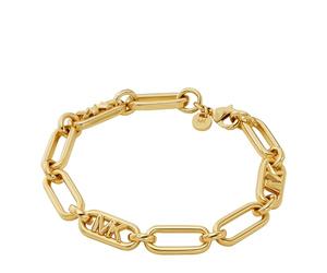 Michael Kors Women's Premium MK Statement Link 14K Gold-Plated Empire Link Chain Bracelet, MKJ828500710