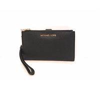 Michael Kors Women's Purse Clutch Double Zip MK Logo 4 x 10 x 18 cm Genuine Leather Loop Jet Set Travel