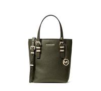 Michael Kors Women's Quinn Extra Small Tote Crossbody Bag, Gold-tone Hardware/Pebble Leather/Ivy, One Size