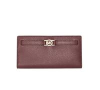 Michael Kors Women's Reed Compact Wallet, Oxblood, RFID Protected, Leather, 7.5"W X 4"H X 0.75"D inches