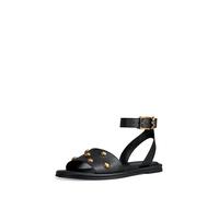 Michael Kors womens Rosetta Flat Sandal, Leather/Black, 7