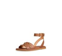 Michael Kors womens Rosetta Flat Sandal, Leather/Luggage, 5