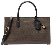 Michael Kors Women's Scarlett Medium Satchel Handbag, Gold-Tone Hardware/Brown/Black, One Size