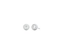 Michael Kors Women's Silver-Tone Bezel-Set Solitaire Stud Earrings