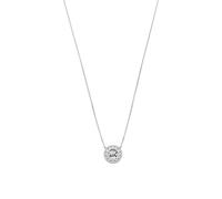 Michael Kors Women's Silver-Tone Crystal MK Logo Necklace