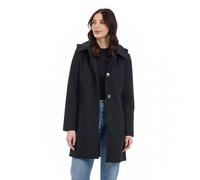 Michael Kors Women's Single Breasted Raincoat with Detachable Hood, Black, M