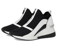 Michael Kors Women's Spencer Wedge Trainer Sneaker, Black/Optic White, 7 UK