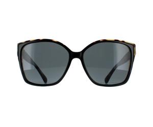 Michael Kors Women's Square Bi Layer Black & Amber Tortoise Dark Grey MK2201 Malia Michael Kors Black One Size