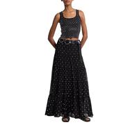 Michael Kors Women's Stud Scoop Neck Cropped Tank Top Pullover Sweater, Black, S