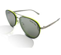 Michael Kors Women's Sunglasses Abilene MK2101 39996G Neon Yellow/Silver Mirror
