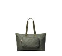 Michael Kors Women's Tanner Large Reversible Packble Tote, Gold-tone Hardware/Mk Signature Nylon/Ivy, One Size