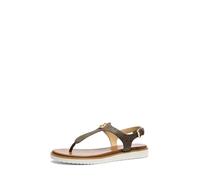 Michael Kors Women's Val Thong Sandal, Signature Coated Twill/Brown, 6